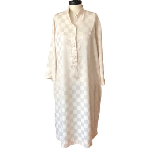 Vintage Dresses & Skirts - Vtg Catherine Ogust Checkered Burma Forever Dress